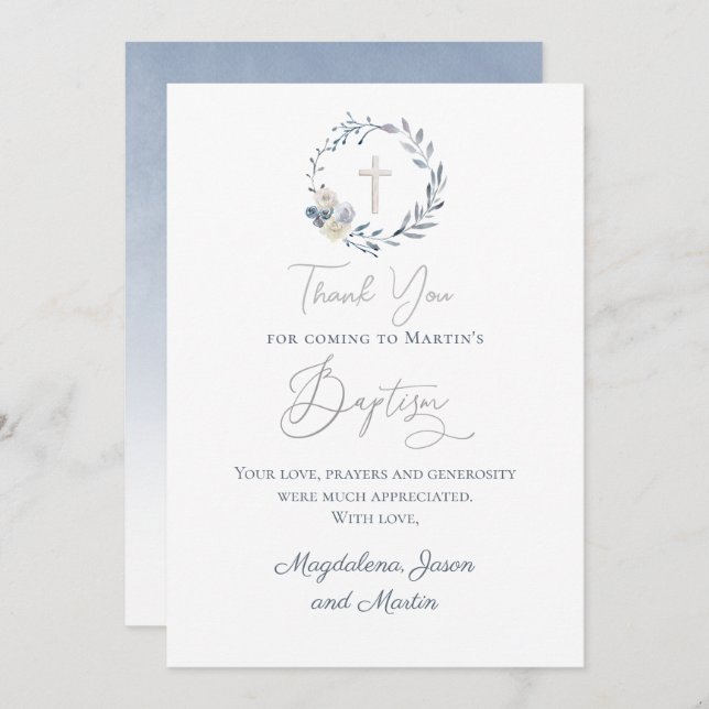 Baptism tack vare ditt kort (Fram/baksida)