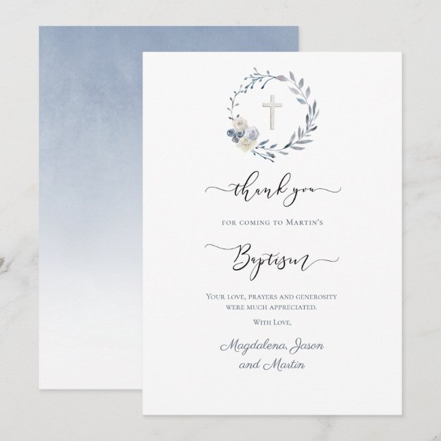 Baptism tack vare ditt kort (Fram/baksida)