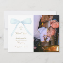 Baptism tack vare fotoblå båge inbjudningar