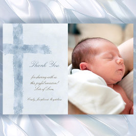 Baptism tack vare vattenfärgen blå kor inbjudningar