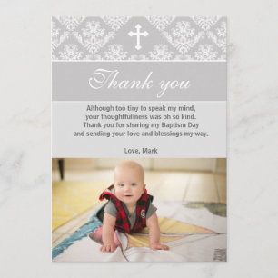 Baptism Tackkort Christening Silver White Tack Kort