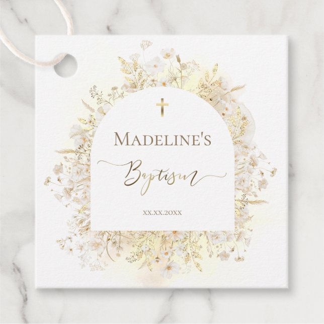 Baptism thank you gåvor etiketter (Framsida)