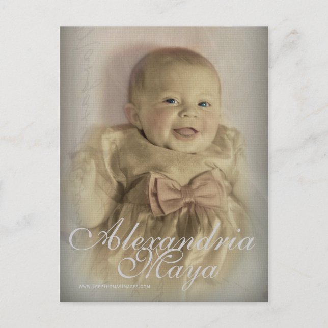 Baptism - tillkännagivande2 inbjudan vykort (Framsida)