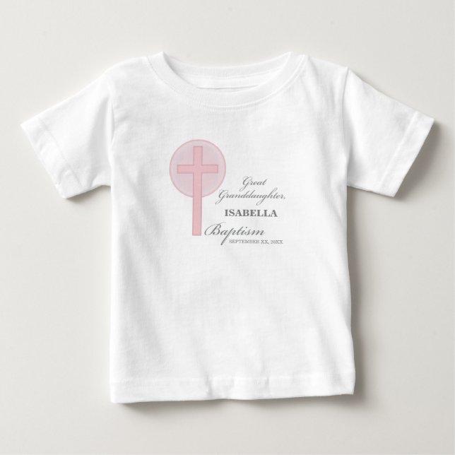 Baptism Underbar Granddotters Rosa Snöre Personlig T Shirt (Framsida)