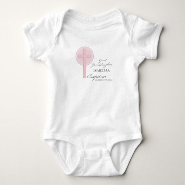Baptism Underbar Granddotters Rosa Snöre Personlig T Shirt (Framsida)