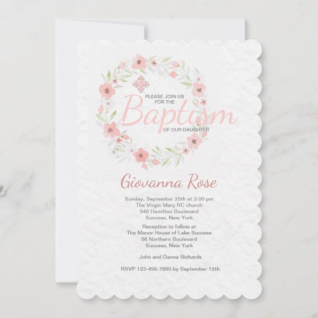 Baptism Utandningsinbjudan Inbjudningar (Framsida)