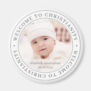 Baptism Välkomna till kristendomen Foto Magnet
