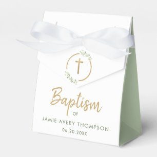 Baptism Vattenfärgad Grönt Utandning guld kor Anpa Presentaskar