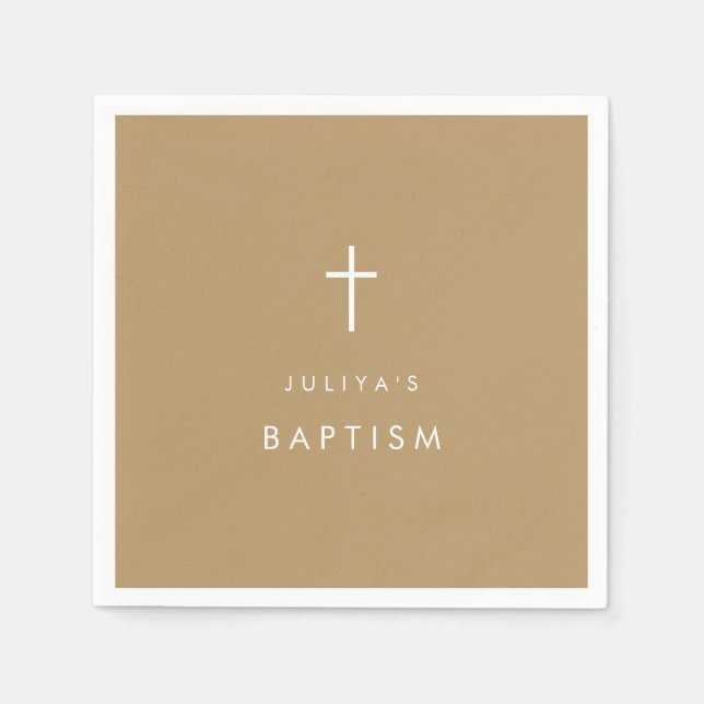 Baptism vid chic Guld brun kor Pappersservett (Framsidan)