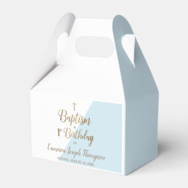 Baptism vid födelsedag, blå pojke presentaskar