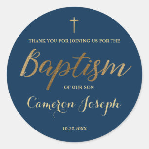 Baptism vid havets blå Guld-Kor-Anpassningsbar, Po Runt Klistermärke
