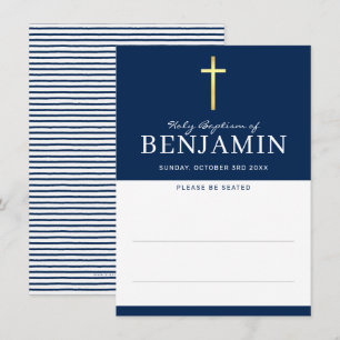 Baptism vid heliga av SÅDKORT, minsta marinblått Inbjudningar