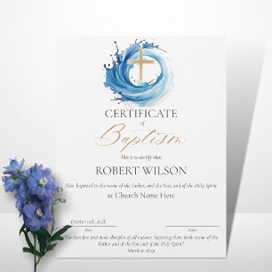 Baptismens certifikat, Vatten Christening
