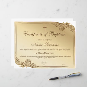 Baptismens intyg, Baby-dedikation