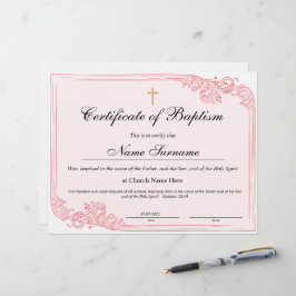 Baptismens intyg, Baby-dedikation