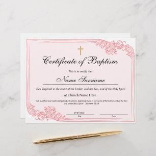 Baptismens intyg, Baby-dedikation