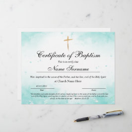 Baptismens intyg, Baby-dedikation