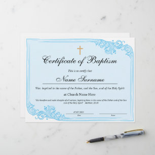 Baptismens intyg, Baby-dedikation