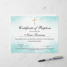 Baptismens intyg, Baby-dedikation