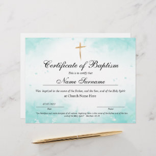 Baptismens intyg, Baby-dedikation