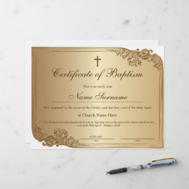 Baptismens intyg, Baby-dedikation