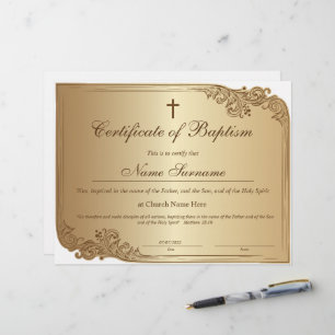 Baptismens intyg, Baby-dedikation