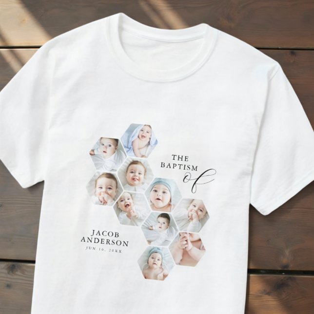 Baptismens moderna 10-fotokollage t shirt (Skapare uppladdad)