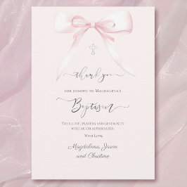 Baptismens rosa bugar tack för att du kom kort