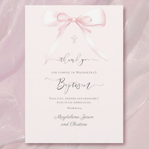 Baptismens rosa bugar tack för att du kom kort