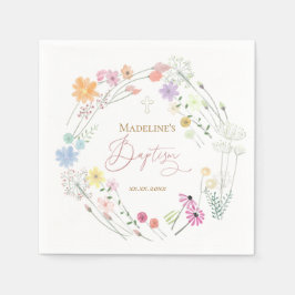 Baptismfärgning av vilda blommor och andedräkt pappersservett