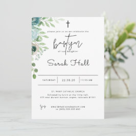 Baptisminbjudan - blått inbjudningar