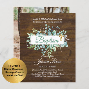 Baptisminbjudan Eucalyptus Greenery BUDGET