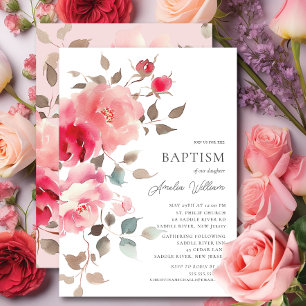 Baptisminbjudan för Blommar Inbjudningar