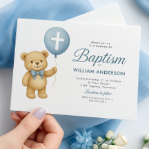 Baptisminbjudan för nalle och Kor