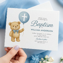 Baptisminbjudan för nalle och Kor Inbjudningar