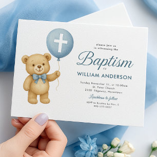 Baptisminbjudan för nalle och Kor Inbjudningar