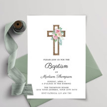 Baptisminbjudan till blommigt Kor