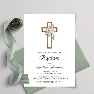 Baptisminbjudan till blommigt Kor Inbjudningar