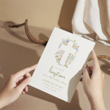 Baptisminbjudan till blommigt Kor - Mjuk pastel