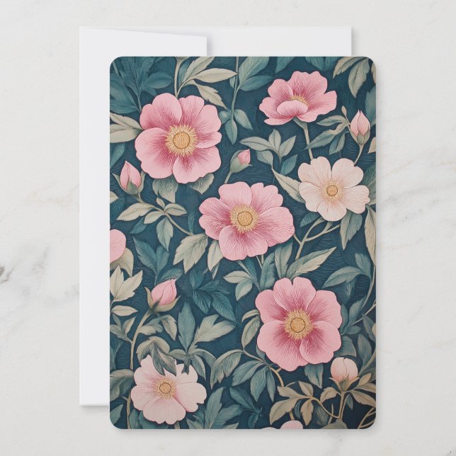 Baptisminbjudan till Cherry Blooms Vår Inbjudningar (Baksida)