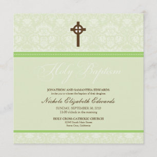 Baptisminbjudan till Elegant Damask Heliga (kalk) Inbjudningar
