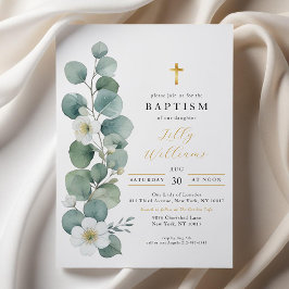 Baptisminbjudan till elegant Grey Guld Kor Inbjudningar