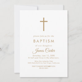 Baptisminbjudan till Elegant Guld Typography Kor Inbjudningar
