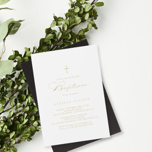 Baptisminbjudan till elegant Modern Calligraphy Gu Inbjudningar