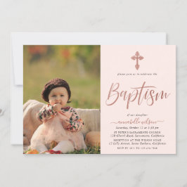 Baptisminbjudan till foto-flickor från ro Guld och Inbjudningar