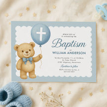 Baptisminbjudan till nalle Blegon Baptism