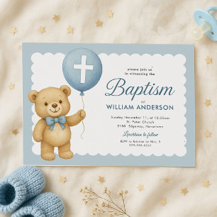 Baptisminbjudan till nalle Blegon Baptism Inbjudningar