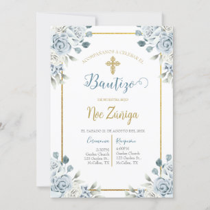 Baptisminbjudan till pojke, invitacion de bautismo inbjudningar