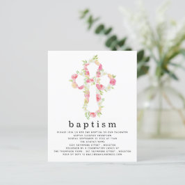 Baptisminbjudan till Rosa Blommigt Kor