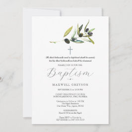 Baptisminbjudningar Religiösa Olive Gren Inbjudningar